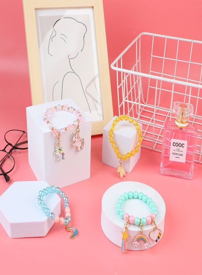 SOTOGO 55 Pieces Girls Bracelets Set Colorful Bracelets Princess Rainbow Unicorn Bracelet Charm Beaded Dress up Party Favors Bracelet for Kids Girls - Image 5